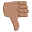 :thumbs_down_medium_skin_tone: 👎🏽