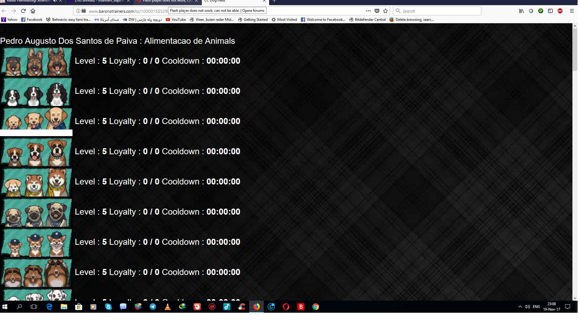 Flash player does not work; can not be able. Opera forums