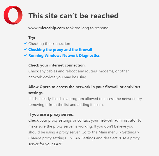 This Site Can T Be Reached Problem While Using Opera Opera Forums
