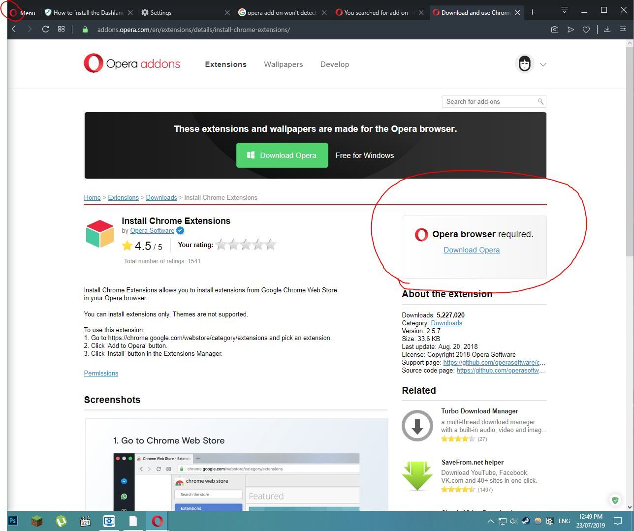 How to install BTR extension on Opera Browser 