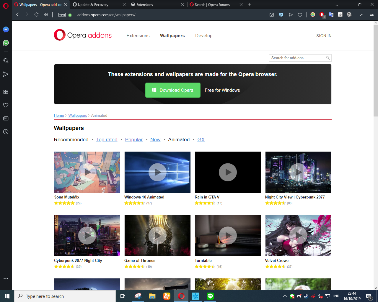 Solved Can T Add Extension Or Wallpaper From Their Opera Addons Images, Photos, Reviews