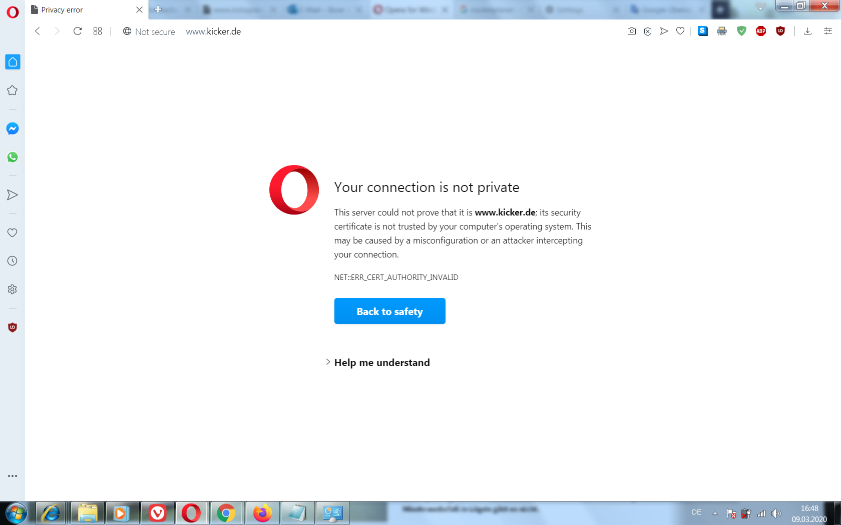 Several Pages Rejected On Opera Stable 67 0 3575 53 Opera Forums