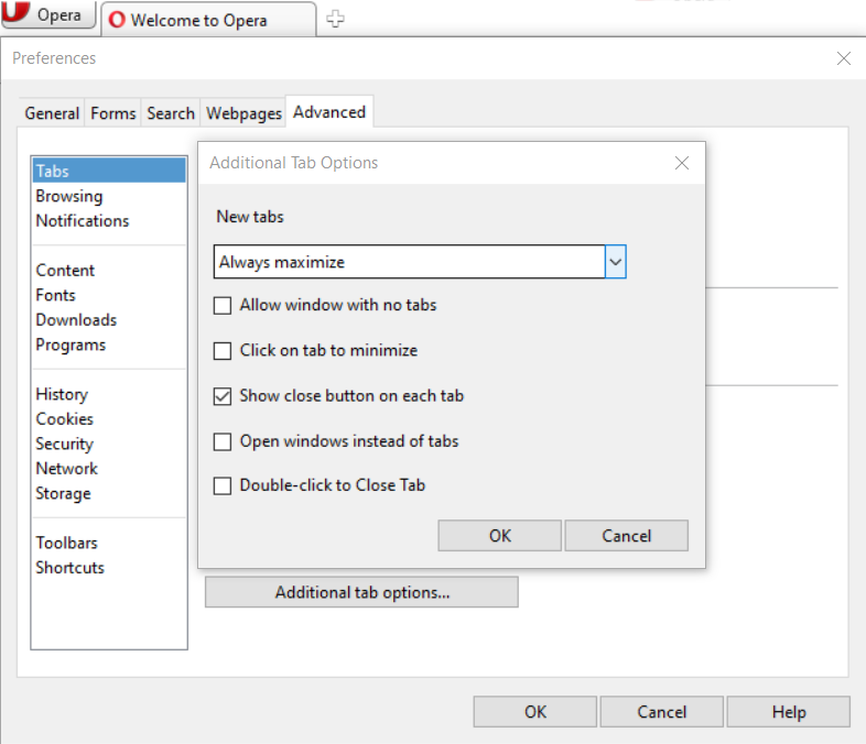Option to hide close button on each tab | Opera forums