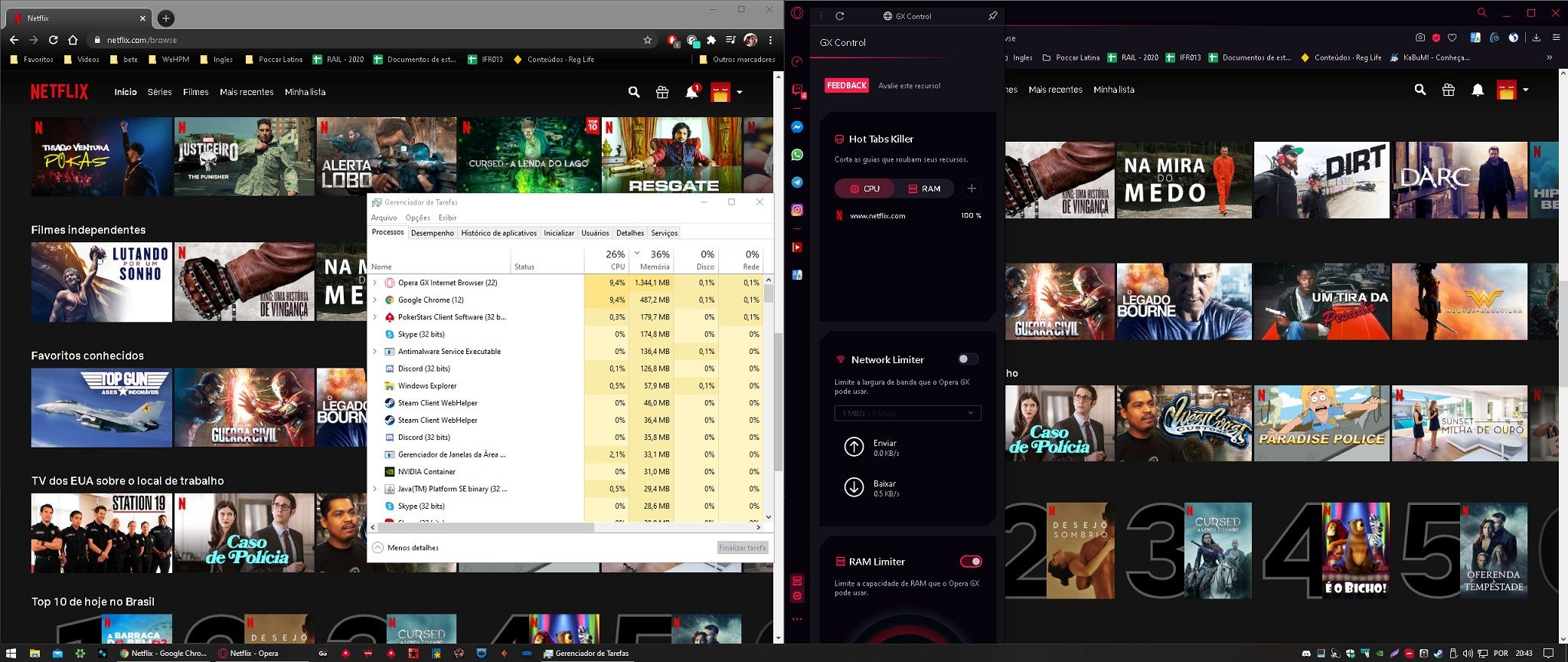 Opera GX e Google chrome, aparecem com varias aplicações abertas e  consumindo a - Problemas de desempenho - Clube do Hardware