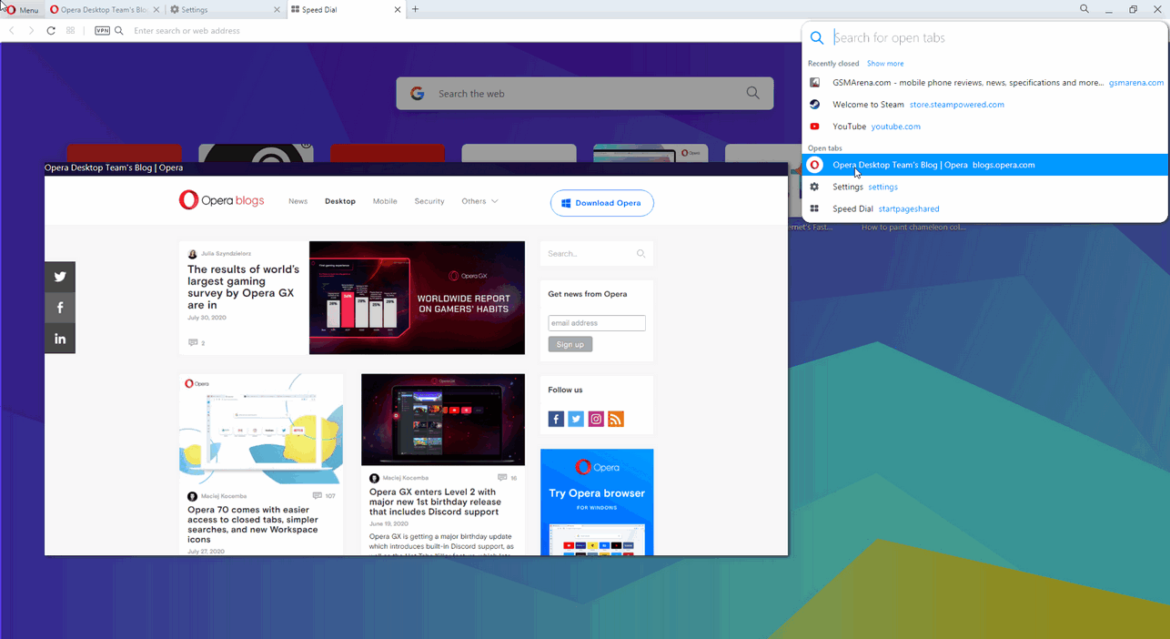 Opera 72 Developer Blog Opera Desktop