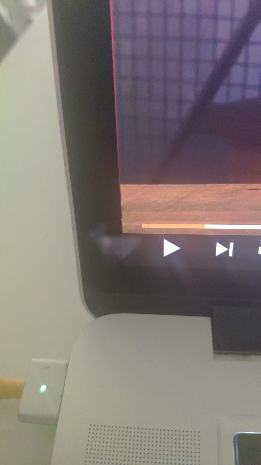 Why is there a white strip at the top of  video in full screen?