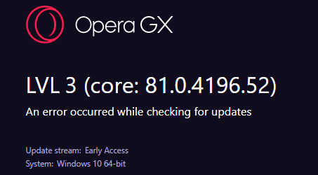 Does anyone know how to fix this bug? My browser, opera gx btw if thats  important, wouldnt open a few weeks ago, so i reset my laptop, and when i  opened PT