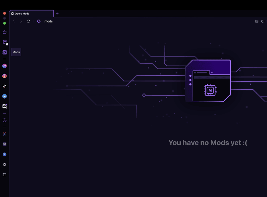 I don't see the mod menu nor any mods : r/OperaGX