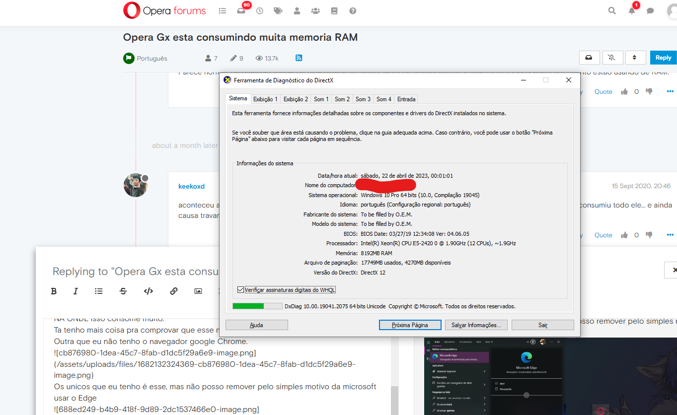 Opera GX e Google chrome, aparecem com varias aplicações abertas e  consumindo a - Problemas de desempenho - Clube do Hardware