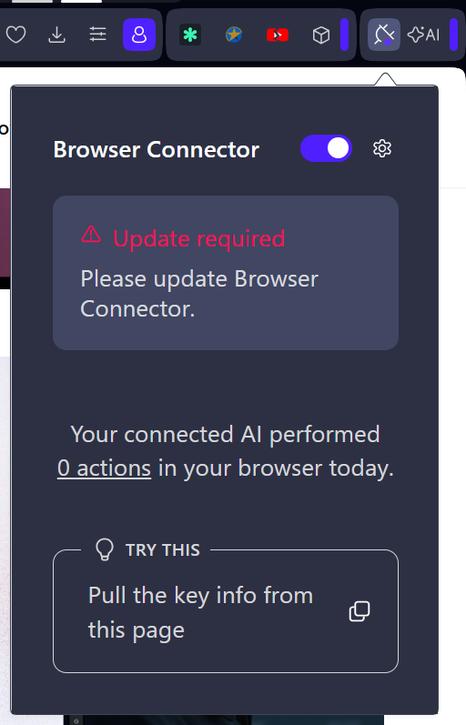 Browser Connector Update required.PNG